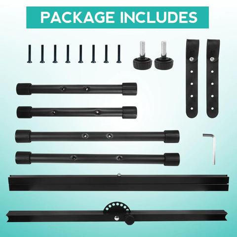 Double X Keyboard Stand And Piano Bench Set With Lockable Straps Height Adjustable From Low To High package contents