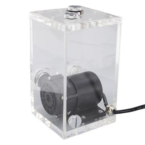 Durable Acrylic Water Cooling Pump Reservoir Combo 850Ml Capacity Quiet Operation with sleek clear design for PCs.