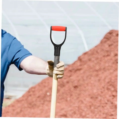 Replacement Shovel Handle With D Shaped Grip For Gardening Spade In Durable Plastic Construction Pack Of 2 being used in yard work