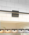 Modern Bathroom Vanity Light 23.6 Inch, 14W Dimmable LED Fixture Over Mirror with 5 CCT Settings shown above a mirror