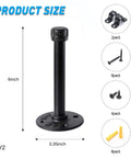 Hella Sturdy Half Inch Industrial Black Iron Pipe Shelf Brackets Legit Rustic Wall Mounted Heavy Duty Decor Hardware 6 inch black pipe.