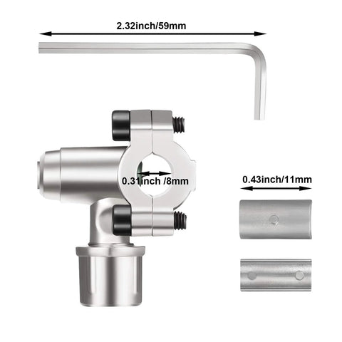 Front view of Chinco BPV-31 refrigerator piercing valve kit with clamp and hex key