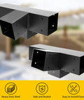 4 Way Slant Angle Pergola Brackets Kit For 4x4 Lumber 15 Degree Up 75 Degree Down Tough As Nails Galvanized Steel, Matte Black
