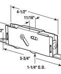 Diagram of Heavy Duty Sliding Patio Door Tandem Roller Assembly For Glass Doors, 1-1/4 Inch Steel Ball Bearing Rollers, showing dimensions.