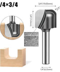 Close-up of a CNC router bit from the Six Piece CNC Router Bits Set With One Quarter Inch Shank For V Groove And Round Nose Engraving.