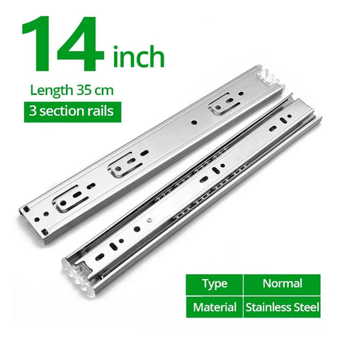 Soft Close Drawer Slides 10 Inch Stainless Steel And 22 Inch Three Section Cabinet Rails Heavy Duty Furniture Roller Track