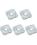 Boss Level 2 Inch Square Lazy Susan Turntable Bearings, 5 Pack Galvanized Steel Swivel Plates for Kitchen Island.