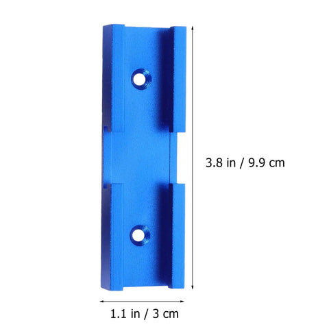 Heavy Duty Alloy Miter Track Connector In Sleek Anodized Blue For Seamless Woodworking Routing, 3.8 x 1.1 in.