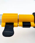 Close-up of the locking mechanism on Roll Out Digital Measuring Wheel With Telescopic Handle for precise distance tracking.