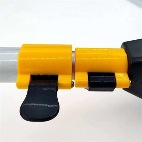Close-up of the locking mechanism on Roll Out Digital Measuring Wheel With Telescopic Handle for precise distance tracking.