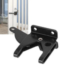 Heavy Gauge Iron Fence Lock With Self Locking Gate Latch And Adjustable Pull Cable Locks Dead Tight Backyard Security Gear close-up view.