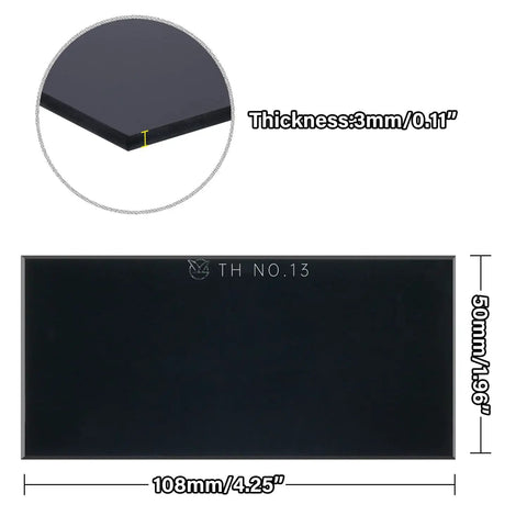 4 Pack Shade 13 Welding Lens For 2 By 4.25 Inch Welding Helmet Replacement 3mm Thick Durable Hard Glass Lenses diagram