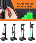 All In One Heat Set Insert Tool Kit With 200 Brass Inserts And 90W Soldering Iron For 3D Printing Pro Builds shown with adjustable stand.