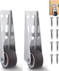 Two Pack Low Profile Rubber Caster Wheels Non Slip Side Mount Fixed Casters For Furniture Drawer Door Bookcase Slick Silver Glide Effortless 0.8 Inch Diameter with mounting screws.