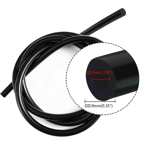 Upgrade Your Ride With High Power Silicone Vacuum Hose Lines For Cars At 3mm And Other Sizes Featuring Super Heat Resistant Tubing Plus Free Tube Cutter For Easy Diy Auto Repair Jobs, 3mm black silicone hose