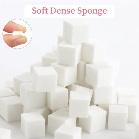 500 Piece Mini Nail Sponges Kit With Pickup Tool And Storage Box For Ombre Gradient Nail Art Gel Polish Blending Sponge Cubes