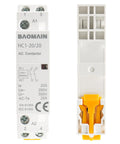 Front and side view of AC Contactor 230V 20A 2 Pole 2NO Din Rail Mount Magnetic Contactor for industrial control panels and automation systems