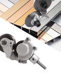 Electric Drill Plate Cutter And Double Headed Shear Drill Attachment for nibling metal sheets shown with cutting results.