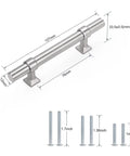 Diagram of a 5 Pack 3 Inch Brushed Nickel Cabinet Pulls Stainless Steel T Bar Handles With Solid Zinc Alloy Base, showing dimensions and screws.