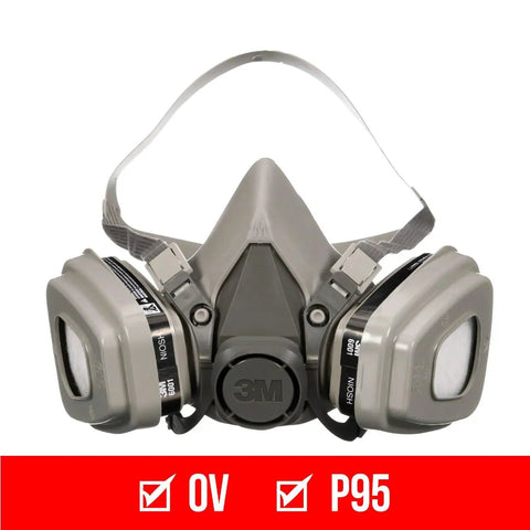 Lightweight Reusable Respirator With Organic Vapor Cartridge And P95 Filters, Medium Size, NIOSH Approved, Flexible Thermoplastic Face Seal For All Day Comfort, Pro Grade Gear For Paint Projects And Solvent Fumes