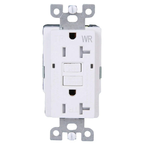 10 Pack 20 Amp 125V GFCI Duplex Outlet With Self Test, Tamper Resistant And Weather Resistant, UL Listed, Dual LED Status Lights, End Of Life Alarm, Indoor Outdoor Use, White