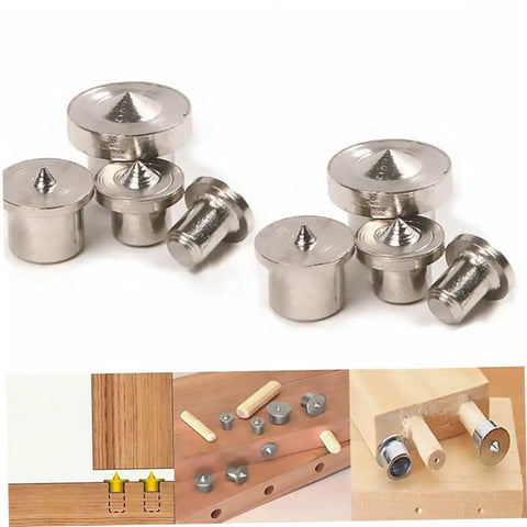 16 Piece Shelf Pin Drilling Jig And Dowel Center Points Kit For Smooth Woodworking Projects Plus Pro Grade Tenon Alignment Tool, metal dowel center points and pins.