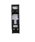 Front view of 15 Amp 120 Volt Tandem CAFCI Circuit Breaker 1 Pole Type QTAN with LED indicators and Insta Wire connectors visible