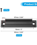 Window Sash Lift Handle 3 Inch 2 Pack Aluminum Alloy Finger Pulls For Sliding Windows Drawer Push Pull Handle With Screws Black Dope Rustproof Built To Last Center Hole Design For Home Kitchen Closet, 90mm size