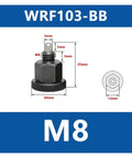 Heavy Duty Mini Indexing Plunger Pin Made From Quality Stainless Steel Features Rock Solid Manual Reset Locking Spring Designed For Tight Spaces And Dead On Industrial Alignment Tasks, M8 size with detailed measurements.