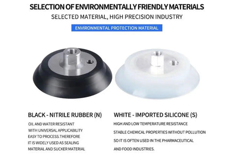 PFYK-120 Pneumatic Gas Air Nozzle Manipulator And Industrial Rubber Suction Cup Chuck, Heavy Duty White Vacuum Gripper.
