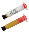 DIY Pro Grade Solder Flux Paste 10cc Kit With RMA223, 2 tubes showing labels, ideal for chips, computers, BGA, SMD, PGA PCB repair