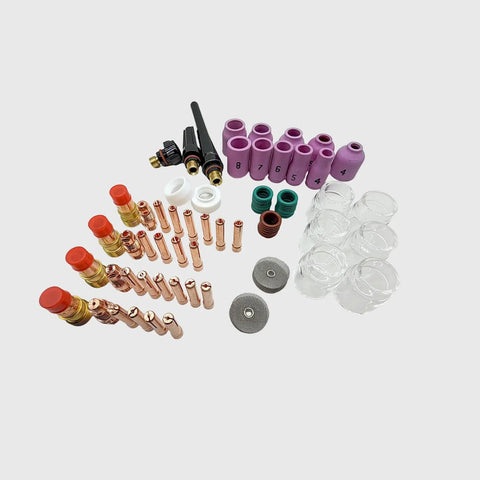 71Pcs Stubby TIG Torch Consumables Kit for WP17 WP18 WP26 Welders All In One Pro Grade Replacement Kit with gas lens, nozzles, cups