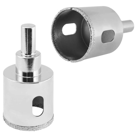 Front view of QEP 1-3/8 in Xtreme Diamond Hole Saw with Water Delivery System, chrome two-piece set