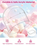 15 Inch Cotton Candy Machine Cover With Transparent Acrylic Dome For 15 Inch Bowls, Detachable Design, floating over pastel candies