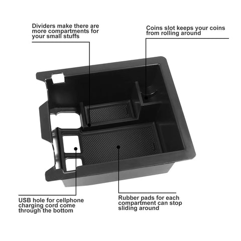 Mazda CX-5 Center Console Organizer Tray For 2017-2025 Models ABS insert showing compartments for coins, cables, and accessories.