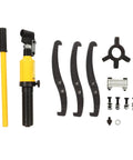 Heavy Duty 5 Ton Hydraulic Gear Puller Rock Solid Three Jaw Wheel Bearing Extractor with components for easy hub removal.