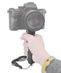 Hand holding Ergonomic Camera Grip Stabilizer Rig for DSLR Mirrorless and Camcorder, Ultra Portable Handheld Selfie Stick Mount.