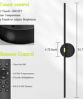 User interface for Wireless Wall Sconces Set Of Two With 10000Mah Rechargeable Battery Cordless Lights displaying touch and remote controls.