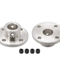 Rigid Flange Shaft Coupling For 10mm Motor Shaft H13 D16 Precision Connector Silver Tone Two Pack With Mounting Holes And Two M4 Screws