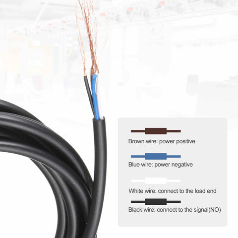 E3Z-LS61 Photoelectric Sensor wiring guide with labeled wires for 12-24V DC connection in shop floor automation lines