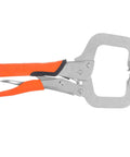 Heavy Duty High Carbon Steel C Clamp Locking Pliers with ergonomic grip, perfect for woodworking and welding jobs.