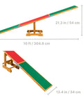 Agility Dog Seesaw With Color Contact Zones For Safe Training Build Balance And Confidence, 118.1x13.4x21.3 in, side view
