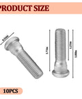 10 Pieces Steel Wheel Studs And Lug Bolts Kit 49mm Long M12x1.5 Replacement showing bolt size dimensions