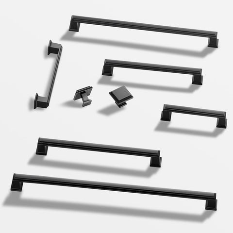 10 Pack 5 Inch Hole Center Matte Black Modern Cabinet Pulls For Kitchen Cabinets Dresser Cupboard And Wardrobe, zinc alloy