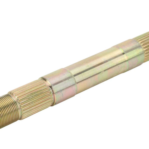 Close-up of 24 Inch Go Kart Rear Live Axle Assembly with 610mm Steel Alloy Shaft and 23T End, 28T Center Sprockets for ATV Quad Drift Trike.