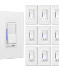 10 Pack Digital Dimmer Switch With LED Indicator For Dimmable LED, CFL, Incandescent And Halogen Bulbs, Single Pole Or 3 Way, UL Listed, White
