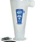 Total Game Changer DIY Cyclone Separator Kit For Wet And Dry Shop Vacs With Universal Adapter Set That Knocks Out Ninety Nine Percent Of Fine Sawdust Keeps Filters Fresh And Maintains Killer Suction All Day Long Clear View Window with cone-shaped dust separator.