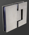 Heavy Duty 180 Degree Shower Door Hinges For 8 To 12 mm Glass, Tough As Nails Stainless Steel Bathroom Clamps side view.