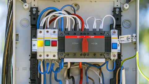 Close-up of installed 1A Miniature Circuit Breaker For Low Voltage Systems, 230 to 400V, 1 Pole Din Rail Mount DZ47-63 C1, 4000A Breaking Capacity