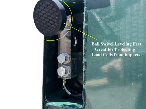 Ball swivel leveling feet on Heavy Hitter 40 By 40 Inch Steel Floor Scale With 10000 Lb Crush Capacity And Dead Accurate 1 Lb Readability For Daily Grinds Commercial Platform Weigh Table Built Like A Tank.
